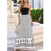 image:imagePRETTYGARDEN Summer Dresses for Women 2026 Floral Patchwork Strapless Tube Long Flowy Dress Beach Vacation ClothesFloral White Black