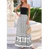 image:imagePRETTYGARDEN Summer Dresses for Women 2026 Floral Patchwork Strapless Tube Long Flowy Dress Beach Vacation ClothesFloral White Black