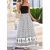 image:imagePRETTYGARDEN Summer Dresses for Women 2026 Floral Patchwork Strapless Tube Long Flowy Dress Beach Vacation ClothesFloral White Black
