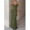 image:imagePRETTYGARDEN Women 2026 Wedding Guest Cocktail Maxi Dress Spaghetti Strap Sleeveless V Neck Bodycon Mesh Party Summer OutfitsArmy Green