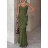 image:imagePRETTYGARDEN Women 2026 Wedding Guest Cocktail Maxi Dress Spaghetti Strap Sleeveless V Neck Bodycon Mesh Party Summer OutfitsArmy Green