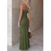 image:imagePRETTYGARDEN Women 2026 Wedding Guest Cocktail Maxi Dress Spaghetti Strap Sleeveless V Neck Bodycon Mesh Party Summer OutfitsArmy Green
