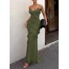 image:imagePRETTYGARDEN Women 2026 Wedding Guest Cocktail Maxi Dress Spaghetti Strap Sleeveless V Neck Bodycon Mesh Party Summer OutfitsArmy Green