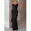 image:imagePRETTYGARDEN Women 2026 Wedding Guest Cocktail Maxi Dress Spaghetti Strap Sleeveless V Neck Bodycon Mesh Party Summer OutfitsBlack