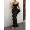 image:imagePRETTYGARDEN Women 2026 Wedding Guest Cocktail Maxi Dress Spaghetti Strap Sleeveless V Neck Bodycon Mesh Party Summer OutfitsBlack