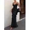 image:imagePRETTYGARDEN Women 2026 Wedding Guest Cocktail Maxi Dress Spaghetti Strap Sleeveless V Neck Bodycon Mesh Party Summer OutfitsBlack