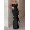 image:imagePRETTYGARDEN Women 2026 Wedding Guest Cocktail Maxi Dress Spaghetti Strap Sleeveless V Neck Bodycon Mesh Party Summer OutfitsBlack