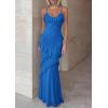 image:imagePRETTYGARDEN Women 2026 Wedding Guest Cocktail Maxi Dress Spaghetti Strap Sleeveless V Neck Bodycon Mesh Party Summer OutfitsBlue