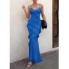 image:imagePRETTYGARDEN Women 2026 Wedding Guest Cocktail Maxi Dress Spaghetti Strap Sleeveless V Neck Bodycon Mesh Party Summer OutfitsBlue
