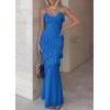 image:imagePRETTYGARDEN Women 2026 Wedding Guest Cocktail Maxi Dress Spaghetti Strap Sleeveless V Neck Bodycon Mesh Party Summer OutfitsBlue