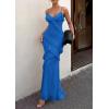 image:imagePRETTYGARDEN Women 2026 Wedding Guest Cocktail Maxi Dress Spaghetti Strap Sleeveless V Neck Bodycon Mesh Party Summer OutfitsBlue