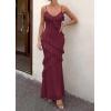image:imagePRETTYGARDEN Women 2026 Wedding Guest Cocktail Maxi Dress Spaghetti Strap Sleeveless V Neck Bodycon Mesh Party Summer OutfitsBurgundy
