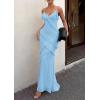 image:imagePRETTYGARDEN Women 2026 Wedding Guest Cocktail Maxi Dress Spaghetti Strap Sleeveless V Neck Bodycon Mesh Party Summer OutfitsLight Blue