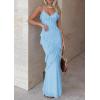 image:imagePRETTYGARDEN Women 2026 Wedding Guest Cocktail Maxi Dress Spaghetti Strap Sleeveless V Neck Bodycon Mesh Party Summer OutfitsLight Blue