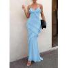 image:imagePRETTYGARDEN Women 2026 Wedding Guest Cocktail Maxi Dress Spaghetti Strap Sleeveless V Neck Bodycon Mesh Party Summer OutfitsLight Blue