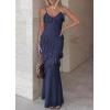 image:imagePRETTYGARDEN Women 2026 Wedding Guest Cocktail Maxi Dress Spaghetti Strap Sleeveless V Neck Bodycon Mesh Party Summer OutfitsNavy Blue