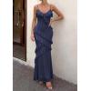 image:imagePRETTYGARDEN Women 2026 Wedding Guest Cocktail Maxi Dress Spaghetti Strap Sleeveless V Neck Bodycon Mesh Party Summer OutfitsNavy Blue