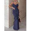 image:imagePRETTYGARDEN Women 2026 Wedding Guest Cocktail Maxi Dress Spaghetti Strap Sleeveless V Neck Bodycon Mesh Party Summer OutfitsNavy Blue