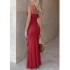 image:imagePRETTYGARDEN Women 2026 Wedding Guest Cocktail Maxi Dress Spaghetti Strap Sleeveless V Neck Bodycon Mesh Party Summer OutfitsRed