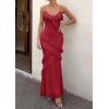 image:imagePRETTYGARDEN Women 2026 Wedding Guest Cocktail Maxi Dress Spaghetti Strap Sleeveless V Neck Bodycon Mesh Party Summer OutfitsRed