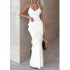 image:imagePRETTYGARDEN Women 2026 Wedding Guest Cocktail Maxi Dress Spaghetti Strap Sleeveless V Neck Bodycon Mesh Party Summer OutfitsWhite