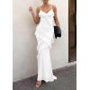 image:imagePRETTYGARDEN Women 2026 Wedding Guest Cocktail Maxi Dress Spaghetti Strap Sleeveless V Neck Bodycon Mesh Party Summer OutfitsWhite