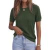 image:imagePRETTYGARDEN Womens 2026 Spring Short Sleeve Sweater Knit Going Out Tops Work Shirts Trendy Summer Business Casual OutfitsArmy Green