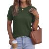 image:imagePRETTYGARDEN Womens 2026 Spring Short Sleeve Sweater Knit Going Out Tops Work Shirts Trendy Summer Business Casual OutfitsArmy Green