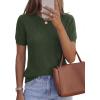 image:imagePRETTYGARDEN Womens 2026 Spring Short Sleeve Sweater Knit Going Out Tops Work Shirts Trendy Summer Business Casual OutfitsArmy Green