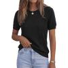image:imagePRETTYGARDEN Womens 2026 Spring Short Sleeve Sweater Knit Going Out Tops Work Shirts Trendy Summer Business Casual OutfitsBlack