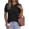 image:imagePRETTYGARDEN Womens 2026 Spring Short Sleeve Sweater Knit Going Out Tops Work Shirts Trendy Summer Business Casual OutfitsBlack