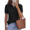 image:imagePRETTYGARDEN Womens 2026 Spring Short Sleeve Sweater Knit Going Out Tops Work Shirts Trendy Summer Business Casual OutfitsBlack