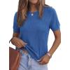 image:imagePRETTYGARDEN Womens 2026 Spring Short Sleeve Sweater Knit Going Out Tops Work Shirts Trendy Summer Business Casual OutfitsBlue