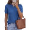 image:imagePRETTYGARDEN Womens 2026 Spring Short Sleeve Sweater Knit Going Out Tops Work Shirts Trendy Summer Business Casual OutfitsBlue