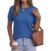 image:imagePRETTYGARDEN Womens 2026 Spring Short Sleeve Sweater Knit Going Out Tops Work Shirts Trendy Summer Business Casual OutfitsBlue