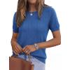 image:imagePRETTYGARDEN Womens 2026 Spring Short Sleeve Sweater Knit Going Out Tops Work Shirts Trendy Summer Business Casual OutfitsBlue