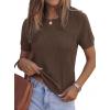 image:imagePRETTYGARDEN Womens 2026 Spring Short Sleeve Sweater Knit Going Out Tops Work Shirts Trendy Summer Business Casual OutfitsBrown