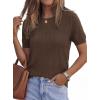 image:imagePRETTYGARDEN Womens 2026 Spring Short Sleeve Sweater Knit Going Out Tops Work Shirts Trendy Summer Business Casual OutfitsBrown