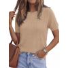 image:imagePRETTYGARDEN Womens 2026 Spring Short Sleeve Sweater Knit Going Out Tops Work Shirts Trendy Summer Business Casual OutfitsKhaki