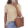 image:imagePRETTYGARDEN Womens 2026 Spring Short Sleeve Sweater Knit Going Out Tops Work Shirts Trendy Summer Business Casual OutfitsLight Khaki