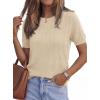 image:imagePRETTYGARDEN Womens 2026 Spring Short Sleeve Sweater Knit Going Out Tops Work Shirts Trendy Summer Business Casual OutfitsLight Khaki