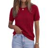 image:imagePRETTYGARDEN Womens 2026 Spring Short Sleeve Sweater Knit Going Out Tops Work Shirts Trendy Summer Business Casual OutfitsRed