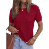 image:imagePRETTYGARDEN Womens 2026 Spring Short Sleeve Sweater Knit Going Out Tops Work Shirts Trendy Summer Business Casual OutfitsRed