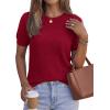 image:imagePRETTYGARDEN Womens 2026 Spring Short Sleeve Sweater Knit Going Out Tops Work Shirts Trendy Summer Business Casual OutfitsRed