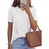 image:imagePRETTYGARDEN Womens 2026 Spring Short Sleeve Sweater Knit Going Out Tops Work Shirts Trendy Summer Business Casual OutfitsWhite