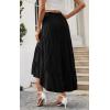image:imagePRETTYGARDEN Womens Ditzy Floral Print Midi Skirt Boho Elastic High Waist Long Skirts for Women Trendy High Low HemSblack