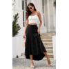 image:imagePRETTYGARDEN Womens Ditzy Floral Print Midi Skirt Boho Elastic High Waist Long Skirts for Women Trendy High Low HemSblack