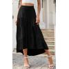 image:imagePRETTYGARDEN Womens Ditzy Floral Print Midi Skirt Boho Elastic High Waist Long Skirts for Women Trendy High Low HemSblack