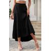 image:imagePRETTYGARDEN Womens Ditzy Floral Print Midi Skirt Boho Elastic High Waist Long Skirts for Women Trendy High Low HemSblack