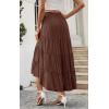 image:imagePRETTYGARDEN Womens Ditzy Floral Print Midi Skirt Boho Elastic High Waist Long Skirts for Women Trendy High Low HemSbrown